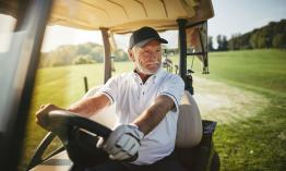 A man on a golf course